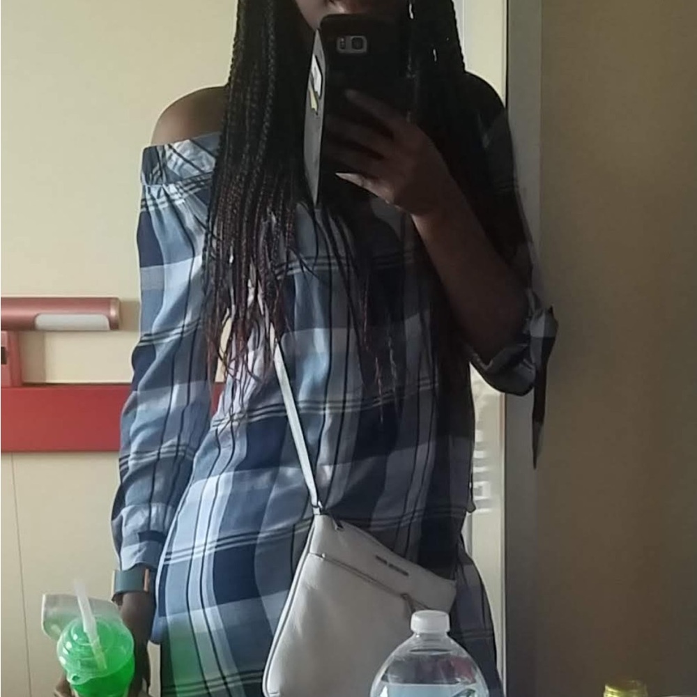So Plaid shirt dress